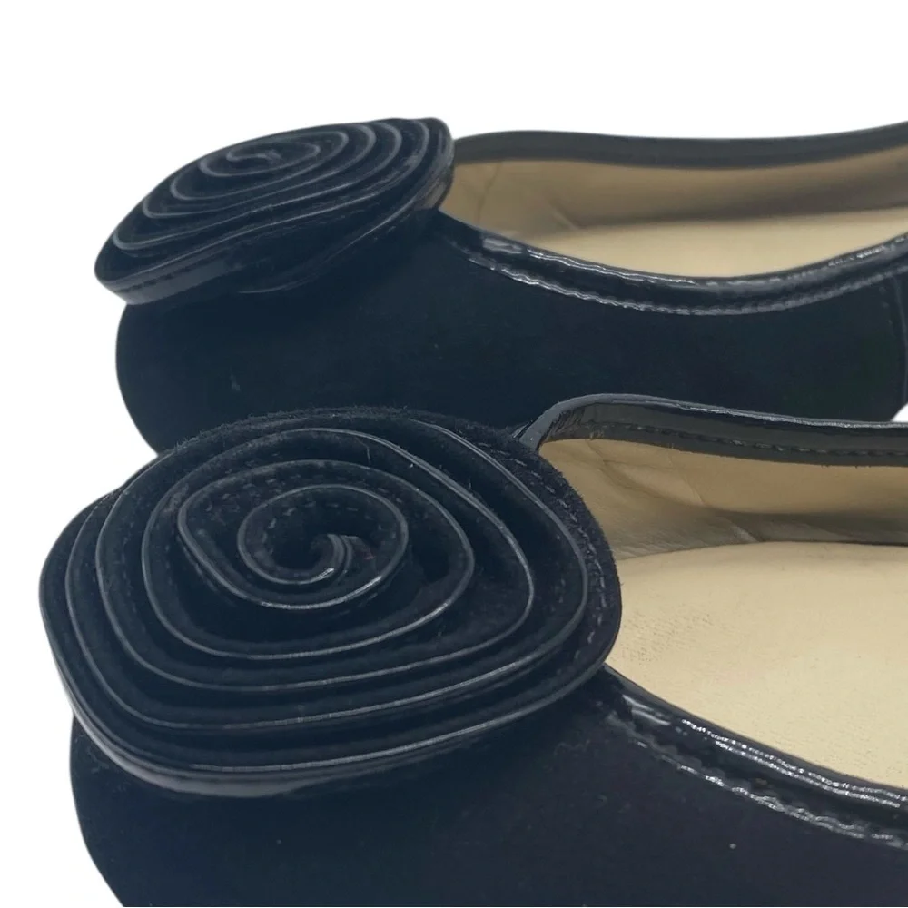 Talbots Womens Shoes Leather Flats 10 WIDE Black Slip On Sleek Business Casual - Picture 5 of 12